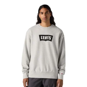 Levis Premium Graphic Crew Vintage BW Logo Two Light Heather
