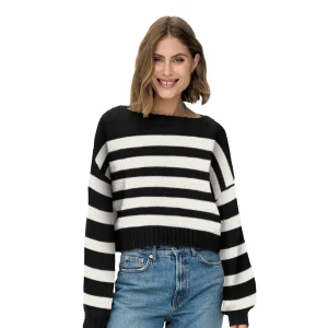 Only Aya Life L/S Boatneck CC Knit Black