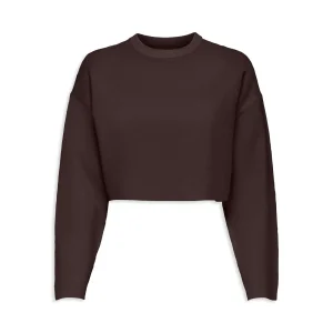 Only Anny LS Cropped O-Neck Knt Chocolate