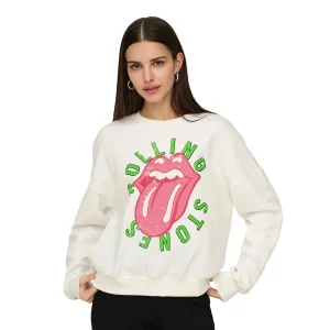 Only Rolling Stones L/S O-Neck Sweat Cloud Dancer