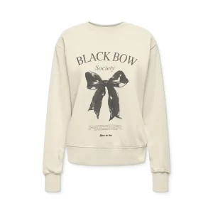 Only Lucinda Bow L/S O-Neck Box Sweat Babys Breath