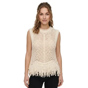 Only Kimmie Fringe Top Knit Birch