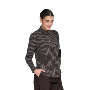 JDY Soho L/S Loose Striped Shirt Chocolate Torte