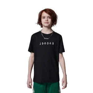 Nike Jordan Boys MJ Wordmark Embroidered Tee Black