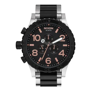 Nixon 51-30 Chrono 51 Mm Black/Rose Gold