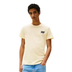 Tommy Jeans Slim Bubble Print Tee Custard Cream