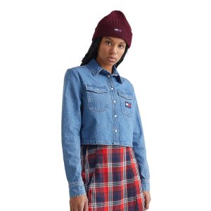 Tommy Jeans Cropped Denim Shirt Denim Medium