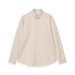 Carhartt WIP L/S Madison Shirt Stone/White