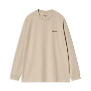 Carhartt L/S Script Embroidery T-Shirt Wall/Black
