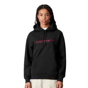 Carhartt WIP W Hooded Carhartt Sweat Black/Scarlet