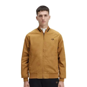 Fred Perry Tennis Bomber Jacket Dark Caramel
