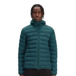 Fred Perry Hooded Insulated Jacket Petrol Blue