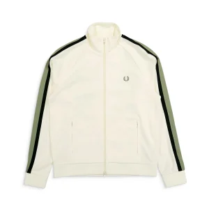 Fred Perry Two Colour Tape Track Jacket Light Ecru