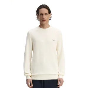 Fred Perry Pique Stitch Jumper Ecru