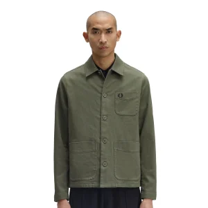 Fred Perry Bedford Cord Overshirt Laurel Wreath Green
