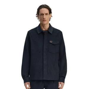 Fred Perry Corduroy Overshirt Navy/White