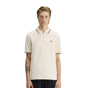 Fred Perry Crepe Piqué Polo Shirt Ecru
