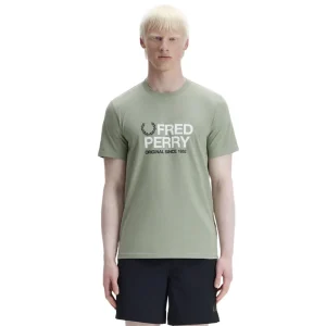Fred Perry Original Graphic T-Shirt Seagrass