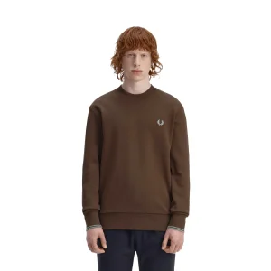 Fred Perry Crewneck Sweatshirt Burnt Tobacco/Stockport Blue