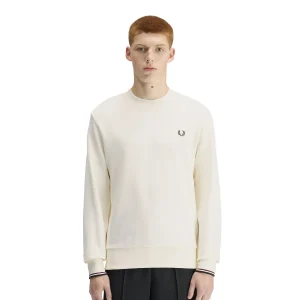 Fred Perry Crewneck Sweatshirt Ecru/Oxblood/Grassroots