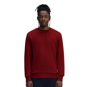 Fred Perry Crewneck Sweatshirt Burnt Red/Sport Green/Navy