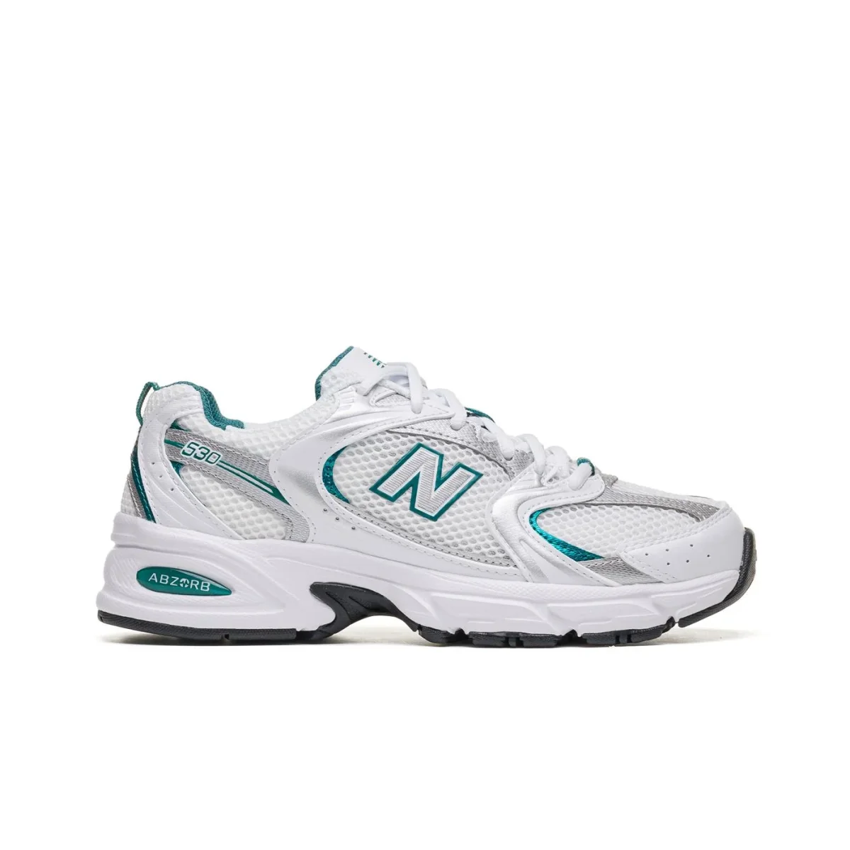 New Balance 530 White/Silver Metallic-Petrol