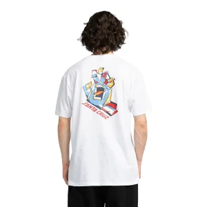 Santa Cruz Screaming Scratched Hand Strip Tee White