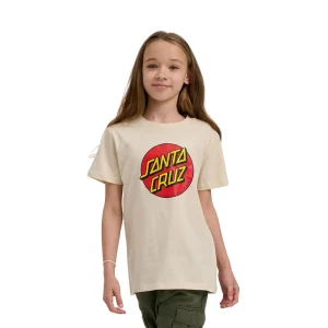 Santa Cruz Youth Classic Dot Tee Chalk