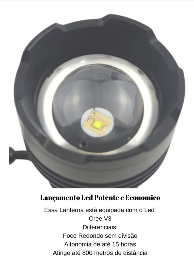 Lanterna Tática Longo Alcance Led Cree V3 800 Metros - Image 6